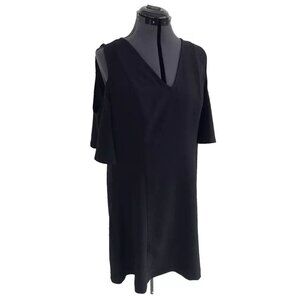 New York & Company Black Dress Cold Shoulder Size Large, NWT (Brand Marked Out)